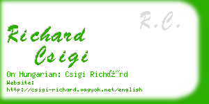 richard csigi business card